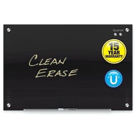 Quartet Quartet G7248B Infinity Glass Magnetic Marker Board Black Surface Frameless G7248B